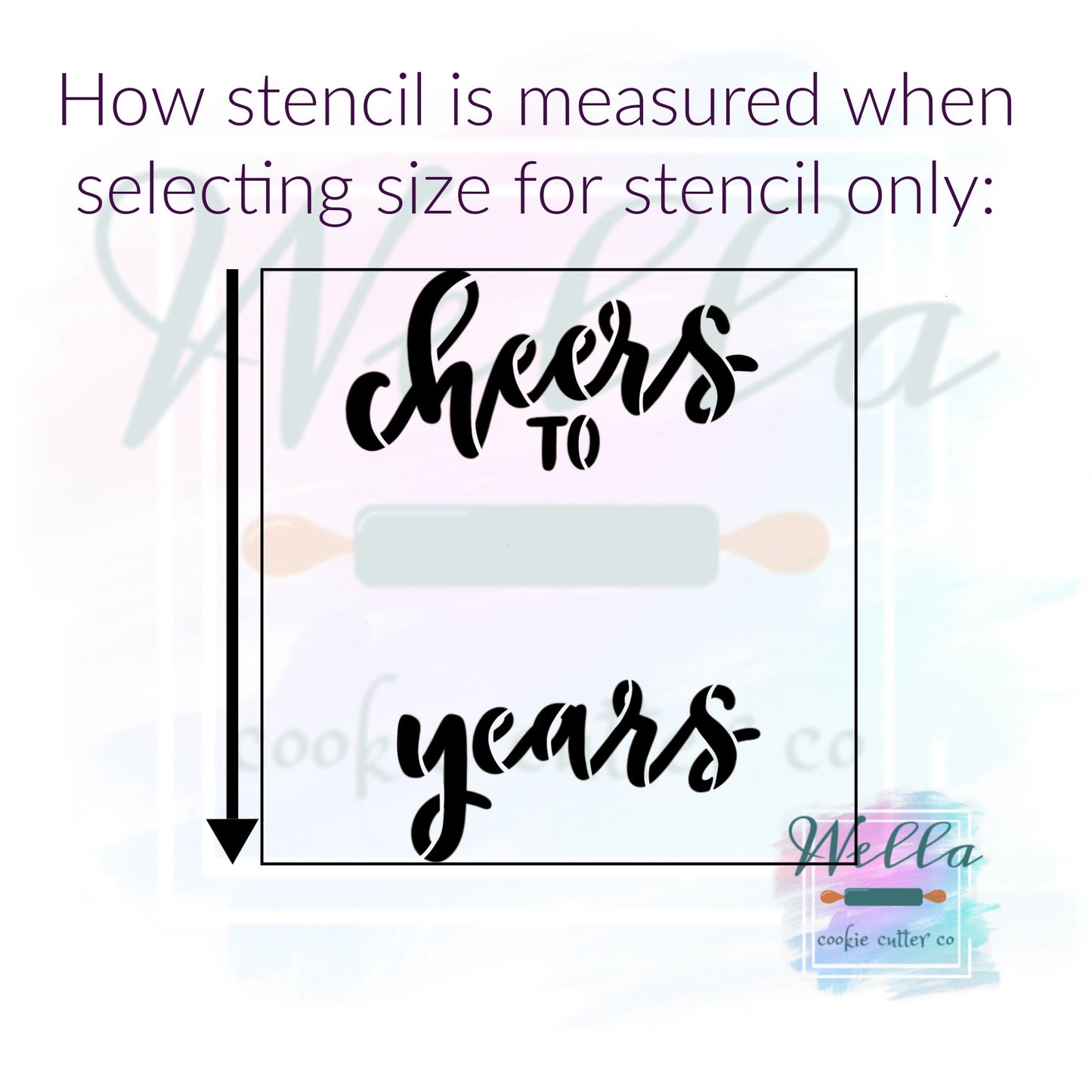 Cheers to 40 Years with Optional Stencil Cookie Cutter