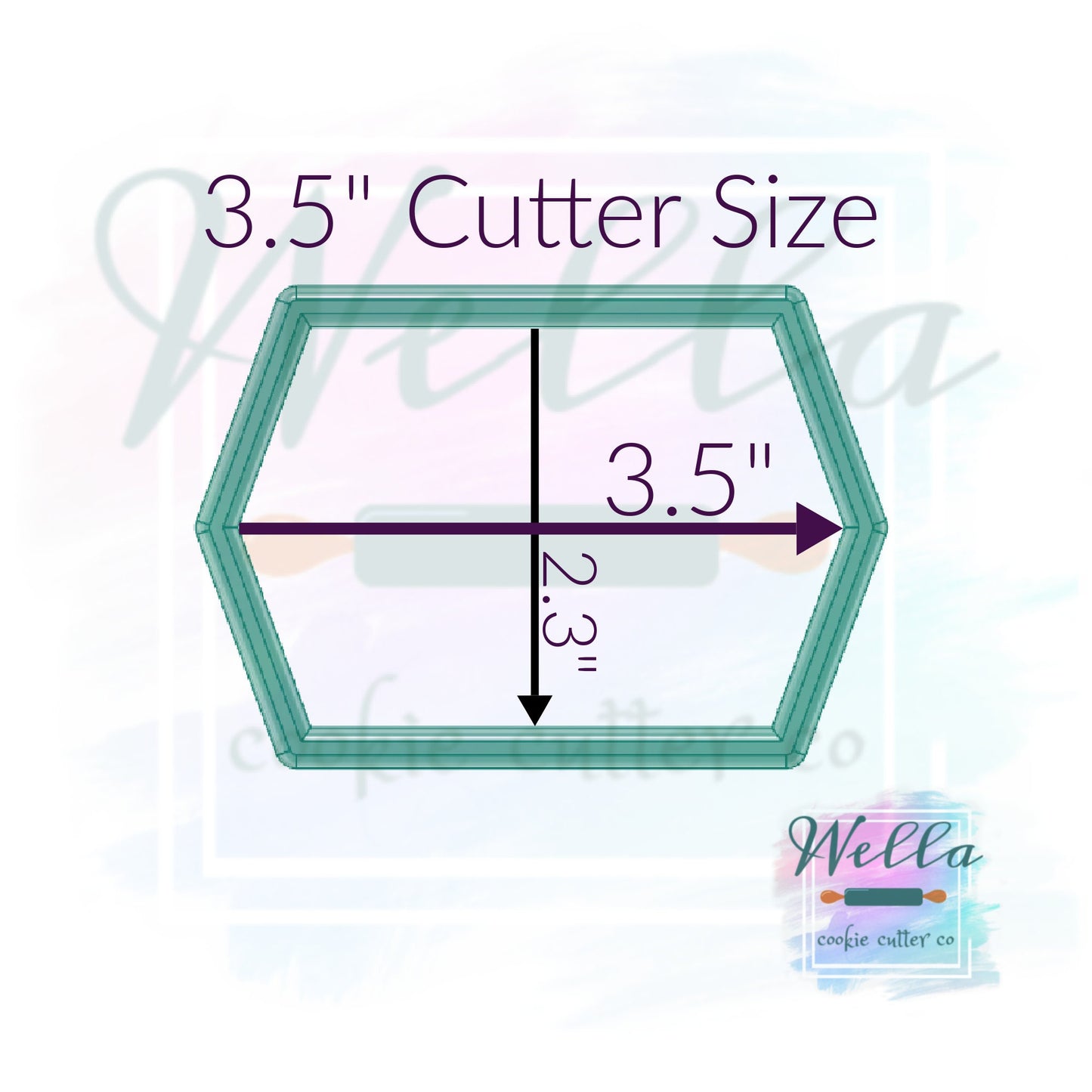 Stretched Long Hexagon #1 Cookie Cutter