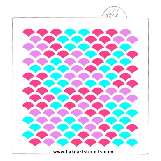 3 Part Mermaid Scales Stencil, Scales Cookie Stencil, Mermaid Background Stencil, 3 Piece Stencil