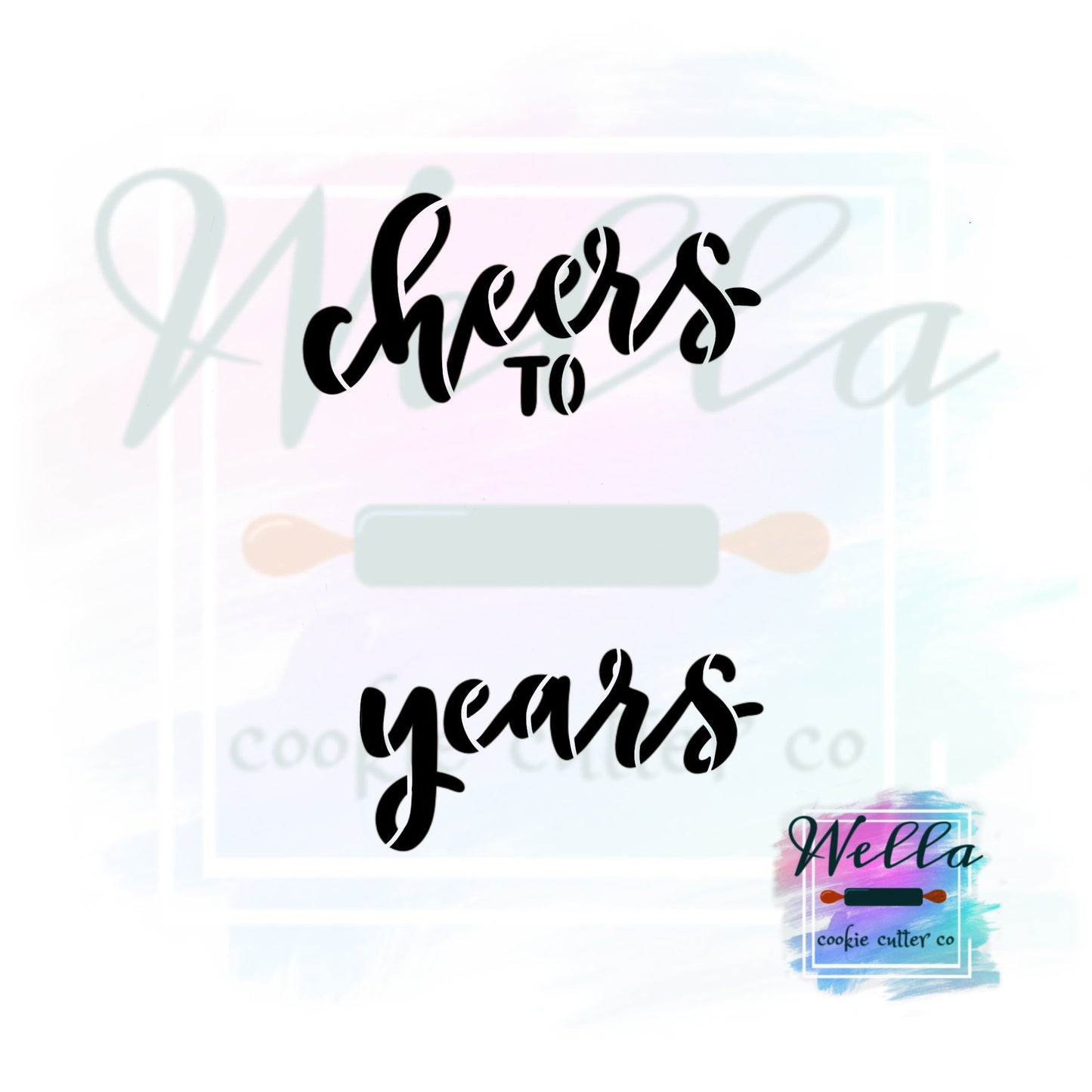 Cheers to 40 Years with Optional Stencil Cookie Cutter