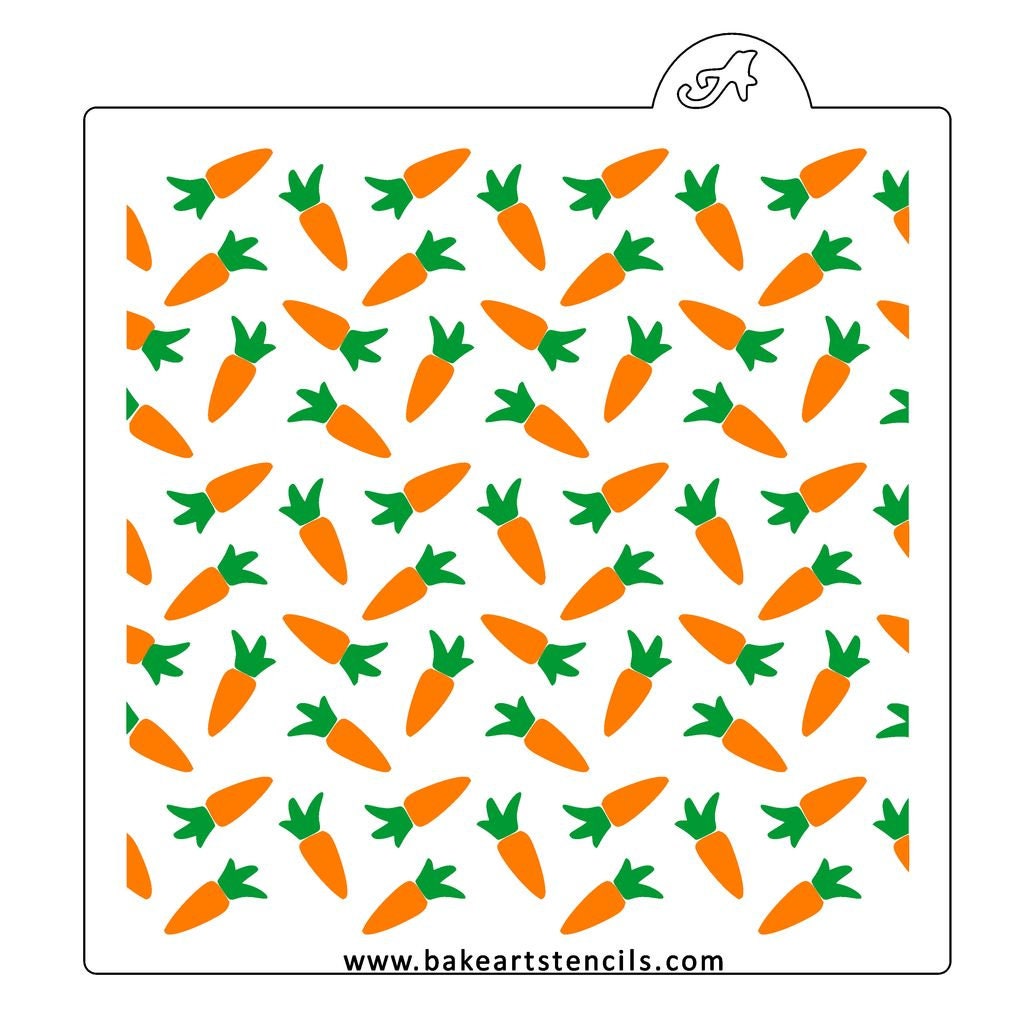 2 Piece Carrot Stencil, Background Stencil, Cookie Stencil, Spring Stencil, Easter Stencil, Easter Cookie