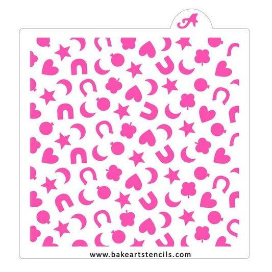 Lucky Marshmallows Pattern Stencil, Cookie Stencil, Cookie Decorating, Background Stencil