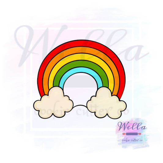 Rainbow on Clouds Cookie Cutter, Rainbow Cookie Cutter, St Paddy's Day Cutter, Rainbow Baby Cookie Cutter
