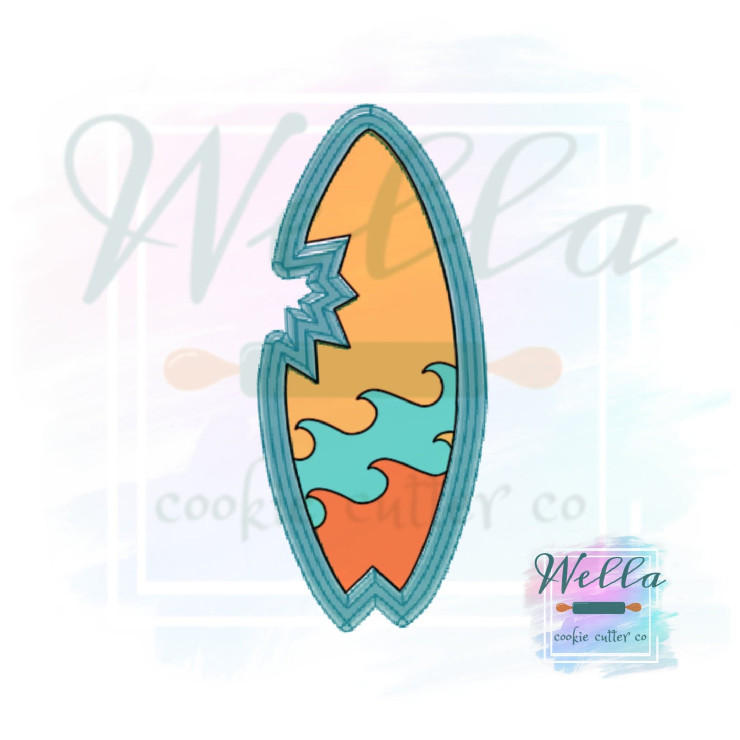 Shark Bite Surfboard Skinny Cookie Cutter