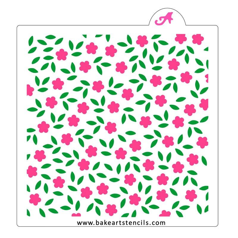 Flowering Vines 2 Piece Stencil Set, Flowered Background Stencil, 2 Piece Stencil, Flower Cookie Stencil
