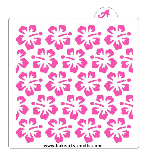 Hibiscus Flower Pattern Stencil Set, Tropical Flower Background Stencil, Flower Cookie Stencil, Hibiscus Stencil