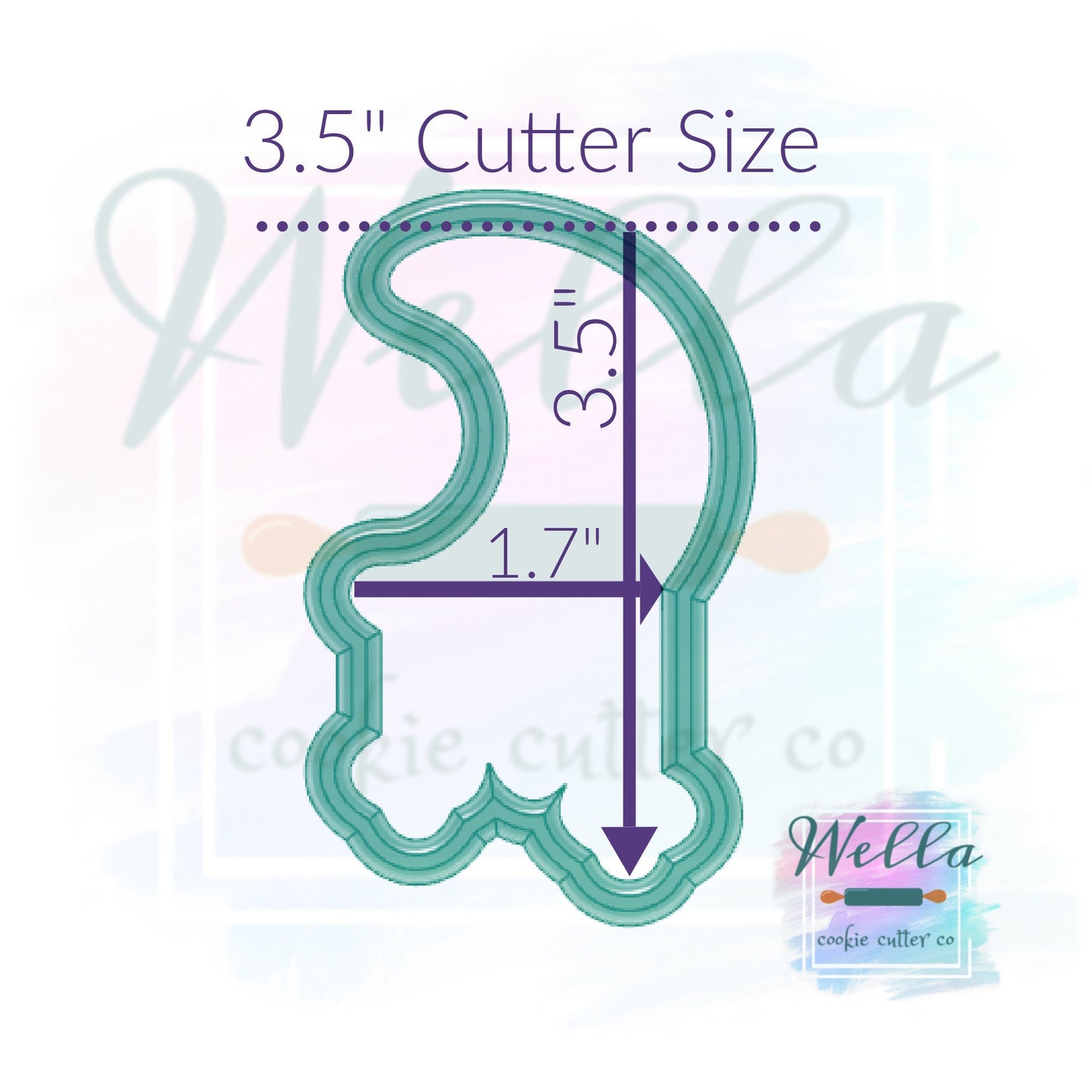 Moon with Hanging Stars Cookie Cutter, BOHO Moon Cutter, Baby Cookie Cutter, Moon Cutter