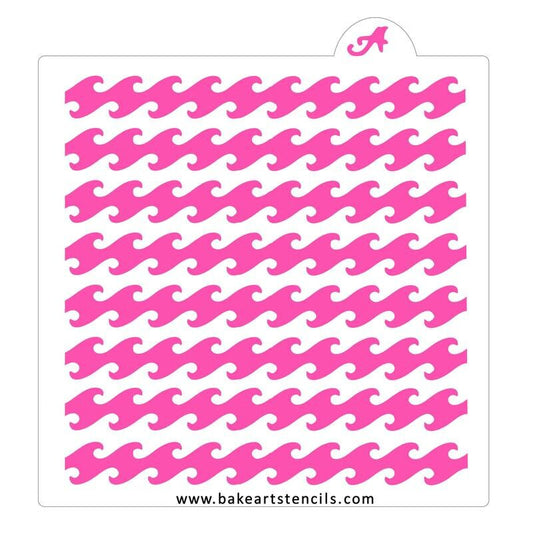Beach Waves Pattern Stencil, Waves Cookie Stencil, Water Background Stencil, Waves Background Stencil, Beach Stencil
