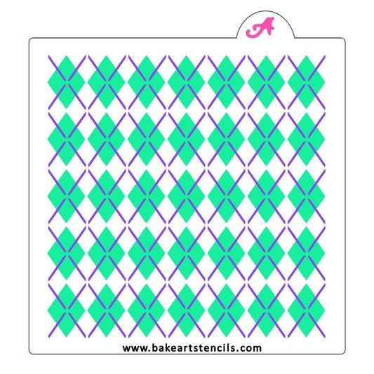 Argyle Pattern Cookie Stencil Set, Argyle Background Stencil, Golf Cookie Stencil