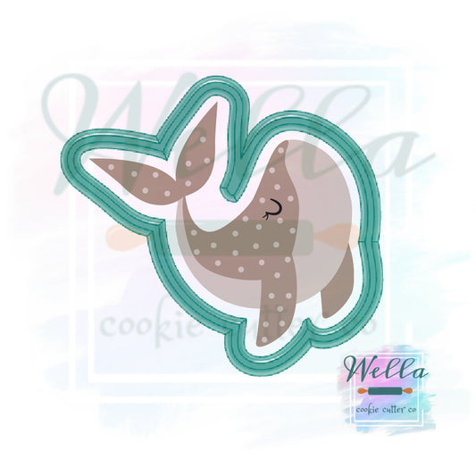 Gray Whale BOHO Cookie Cutter, Cute Whale Cookie Cutter, Whimsical Whale Cutter