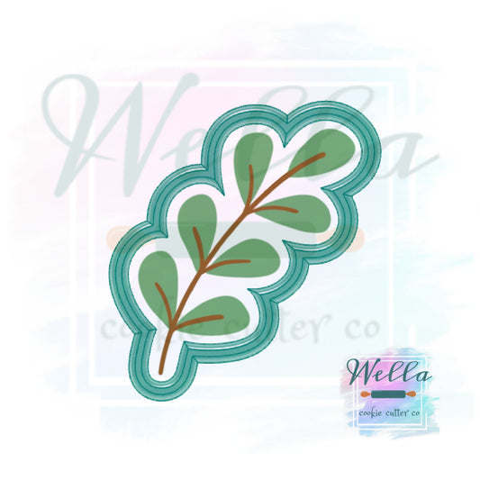 Branch with Rounded Leaves Cookie Cutter, Greenery Cookie Cutter