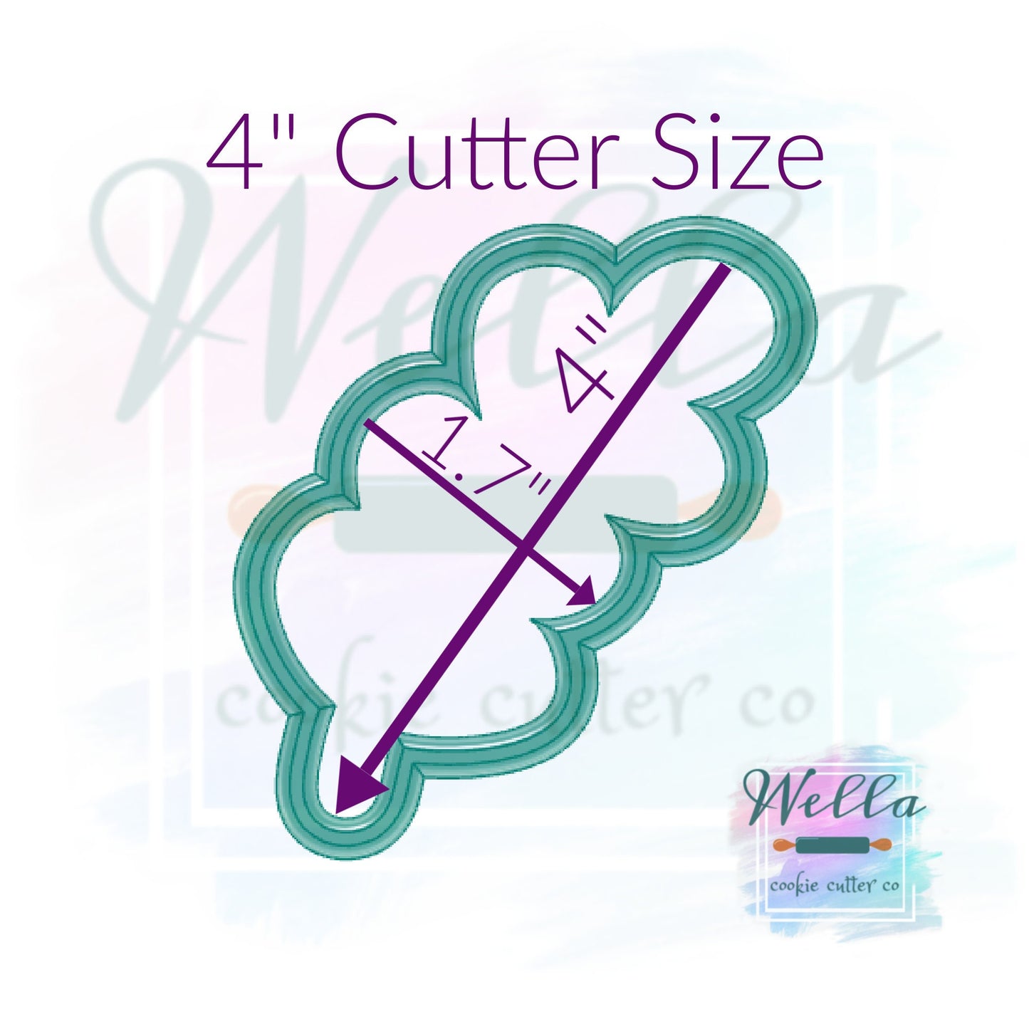Branch with Rounded Leaves Cookie Cutter, Greenery Cookie Cutter