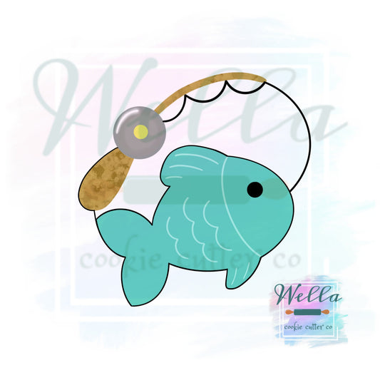 Fish on Hook Cookie Cutter, Fishing Cookie Cutter