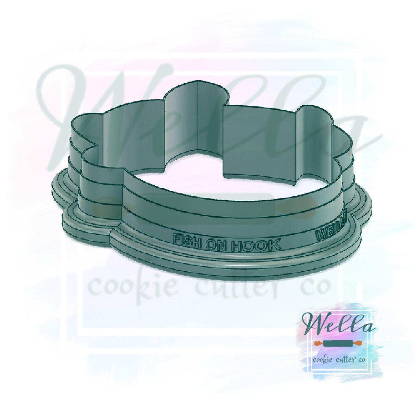 Fish on Hook Cookie Cutter, Fishing Cookie Cutter