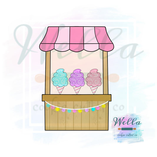Cotton Candy Stand Cookie Cutter, Lemonade Stand Cookie Cutter, Ice Cream Stand Cookie Cutter