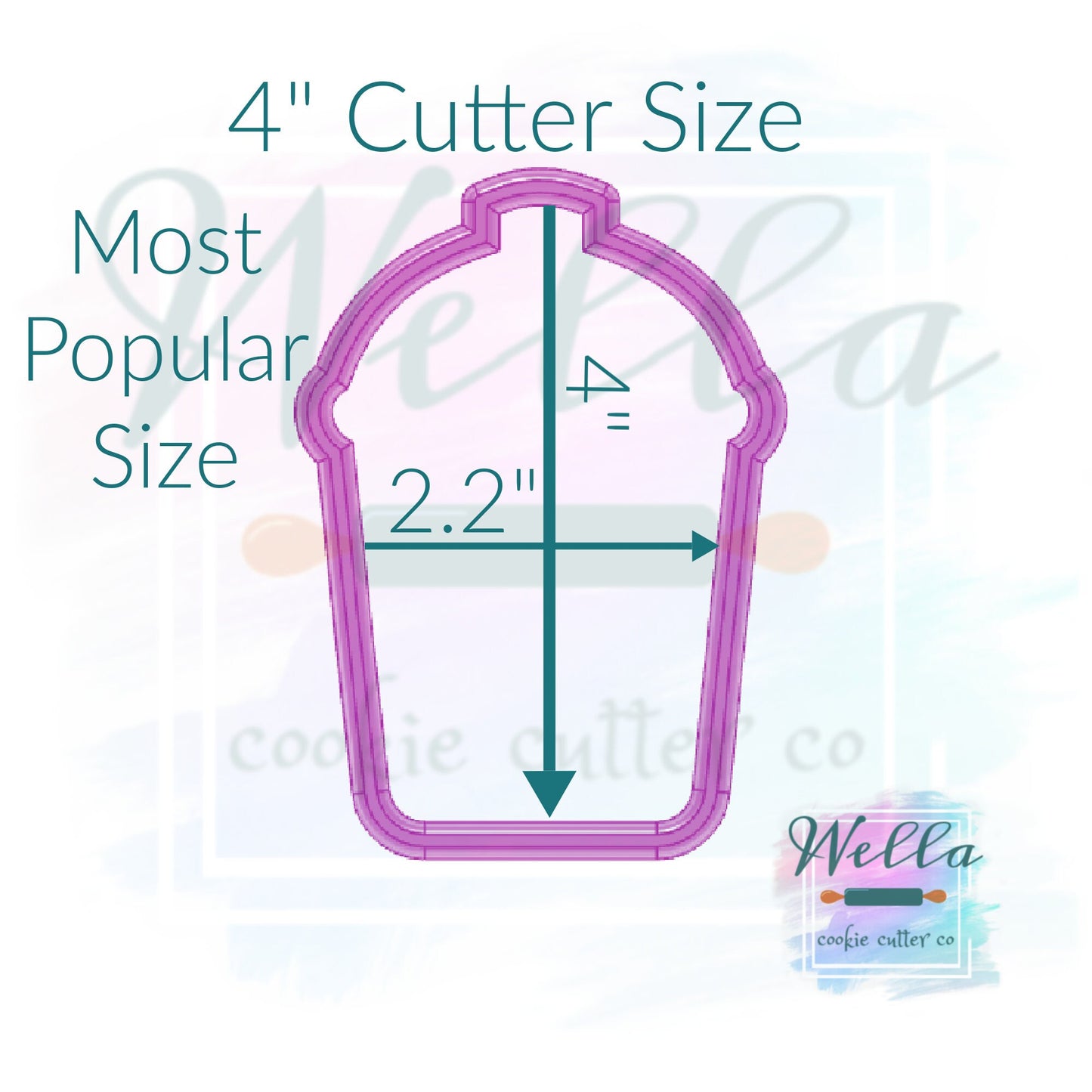 Tea Boba Drink Cup Cookie Cutter, Coffee Drink Cookie Cutter, Drink with Straw Cookie Cutter