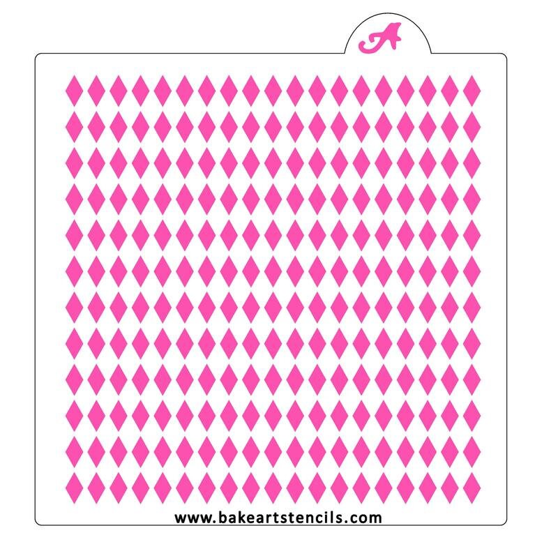 Mini Harlequin Pattern Cookie Stencil, Mini Diamond Background Stencil, Background Cookie Stencil