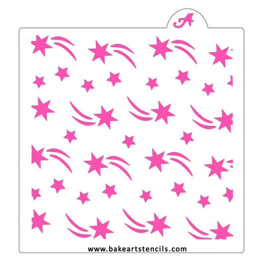 Shooting Stars Pattern Stencil, Background Cookie Stencil, Star Cookie Stencil, Space Cookie Stencil, Fourth of July Stencil