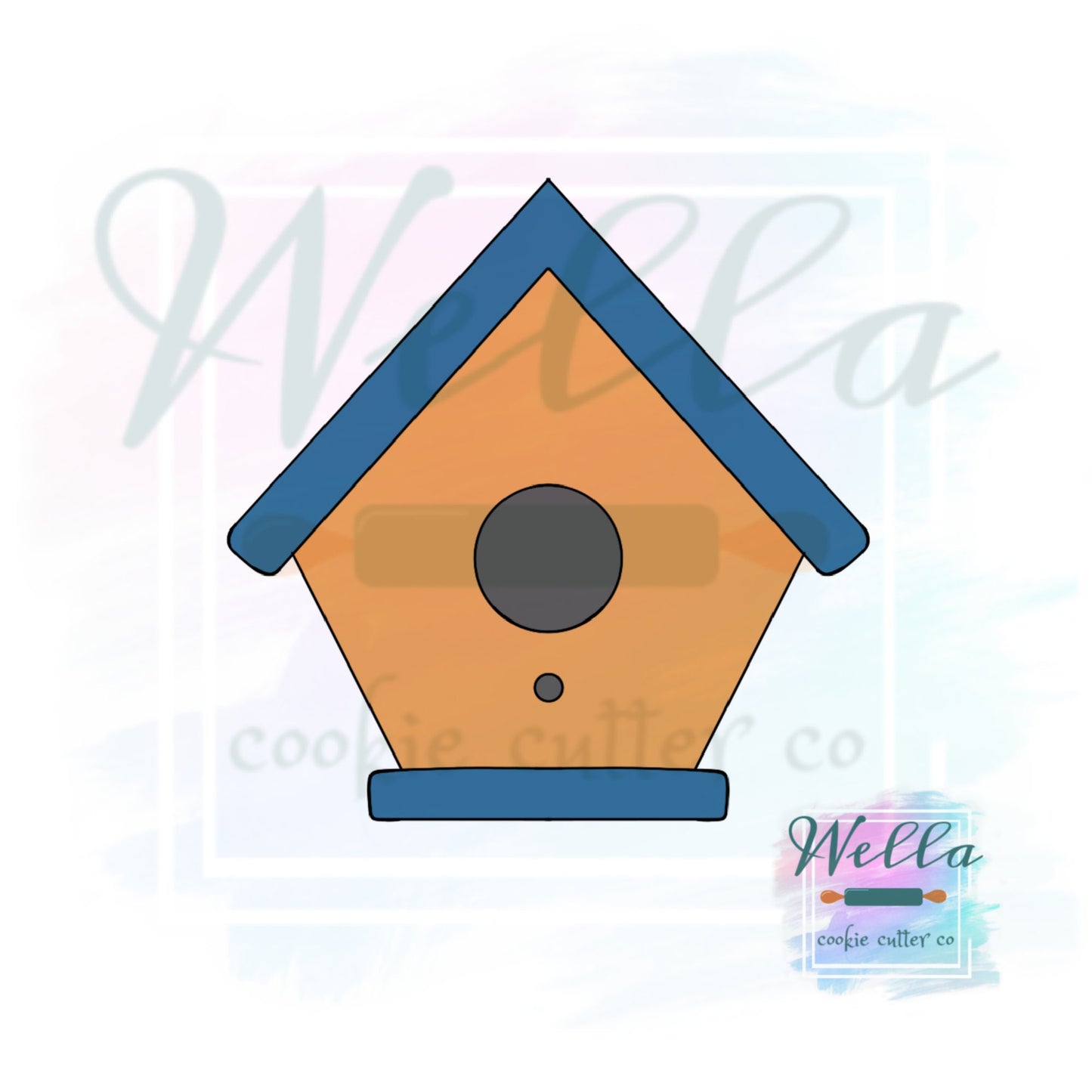 Bird House Short Cookie Cutter, Birdhouse Cutter, Bird Cookie Cutter