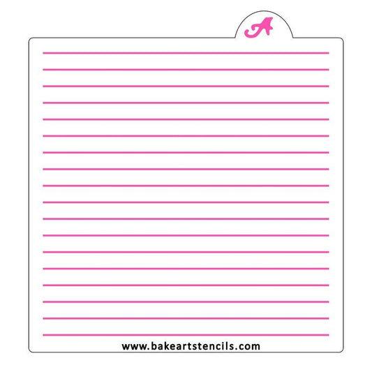 Notebook Paper Lines Cookie Stencil, Notebook Cookie Stencil, Paper Background Stencil, Santa Note Stencil