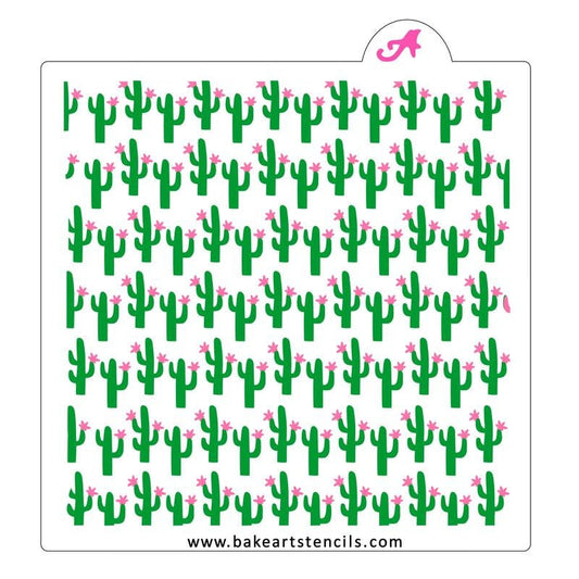 Flowering Cactus Pattern Background Stencil, Cactus Cookie Stencil, Cookie Stencil, Airbrush Stencil