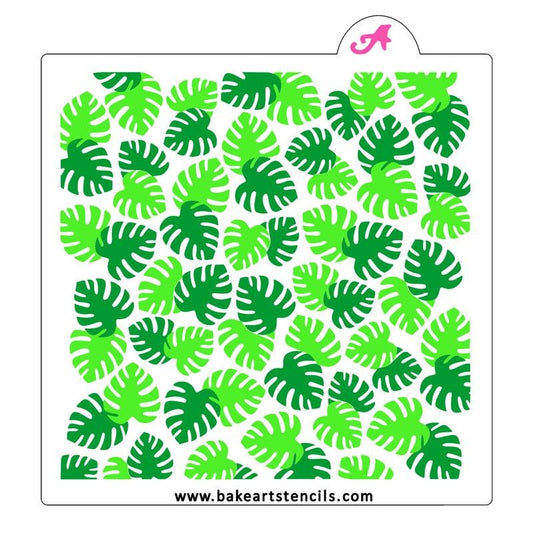 Tropic Treats Cookie Stencil 2 Piece Set, Jungle Leaves Background Stencil, Tropical Stencil, Tropical Leaves 2 Piece Stencil
