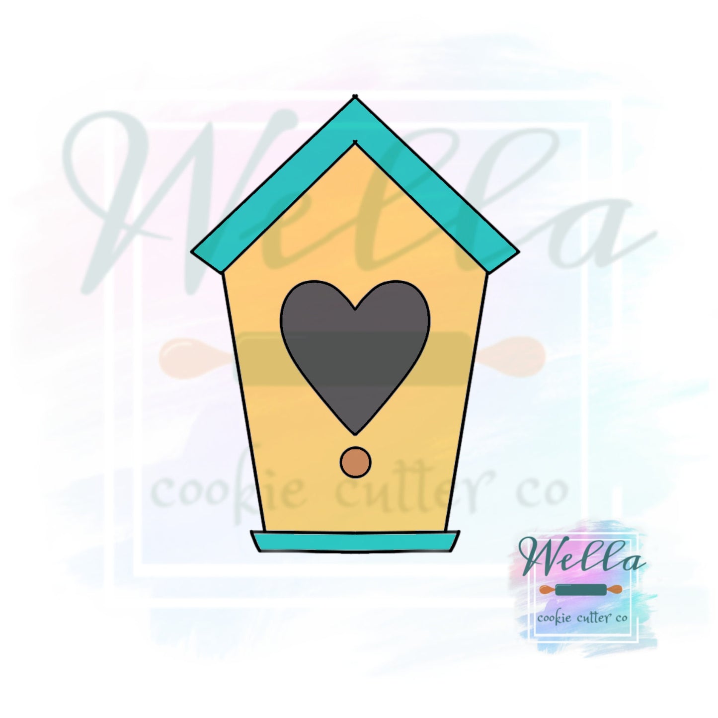 Tall Bird House Cookie Cutter, Birdhouse Cutter, Bird Cookie Cutter