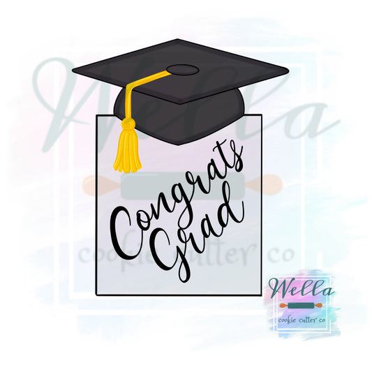 Graduation Cap Plaque Cookie Cutter