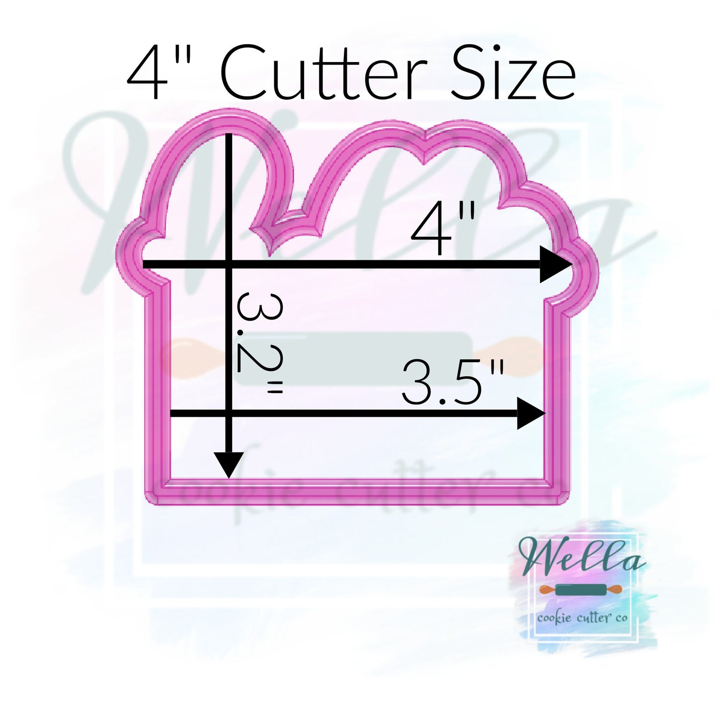 hello Plaque Cookie Cutter with Optional Stencil
