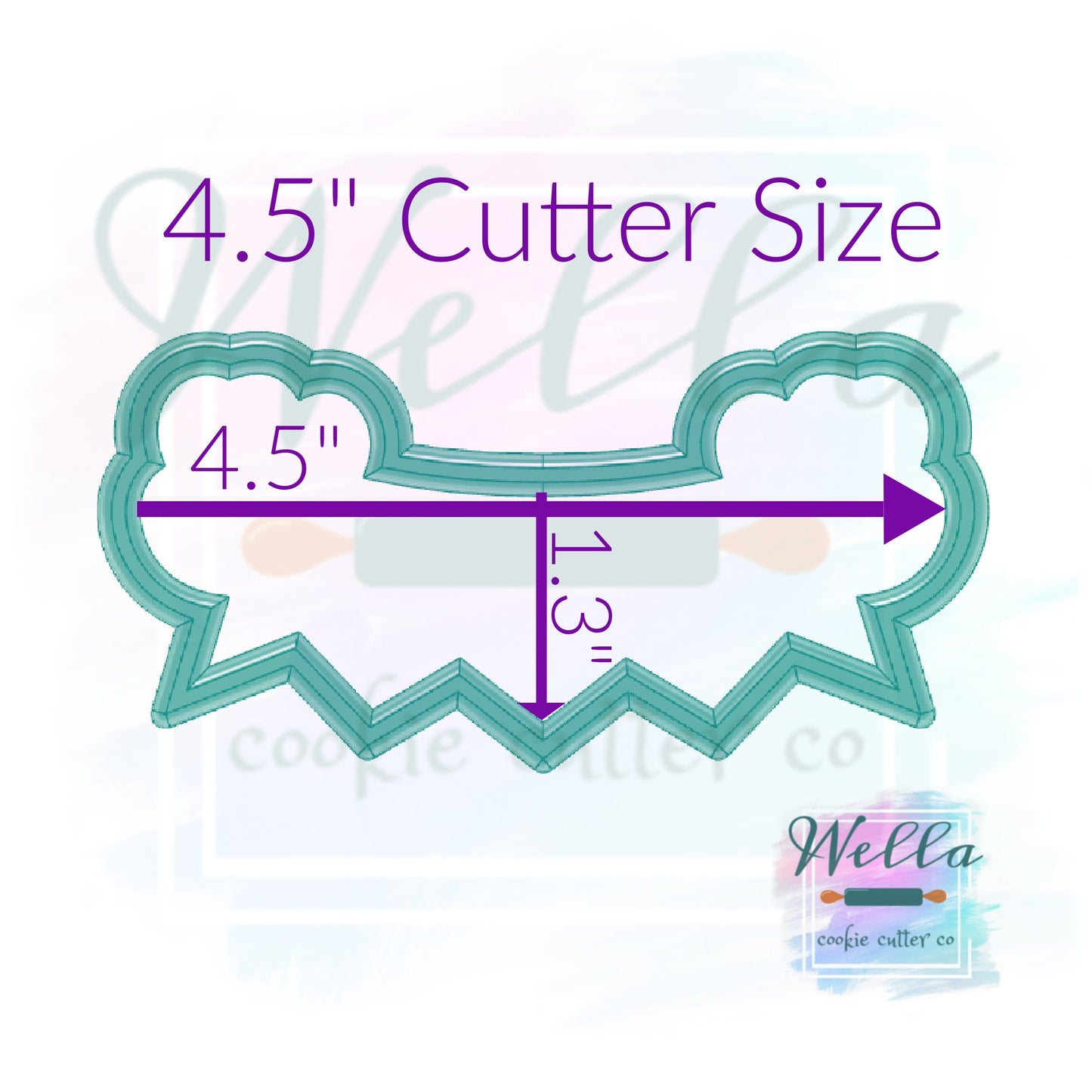 Baby Floral Banner Cookie Cutter, Baby Banner with Florals Cutter, Floral Banner Cookie Cutter, Love Banner Cutter