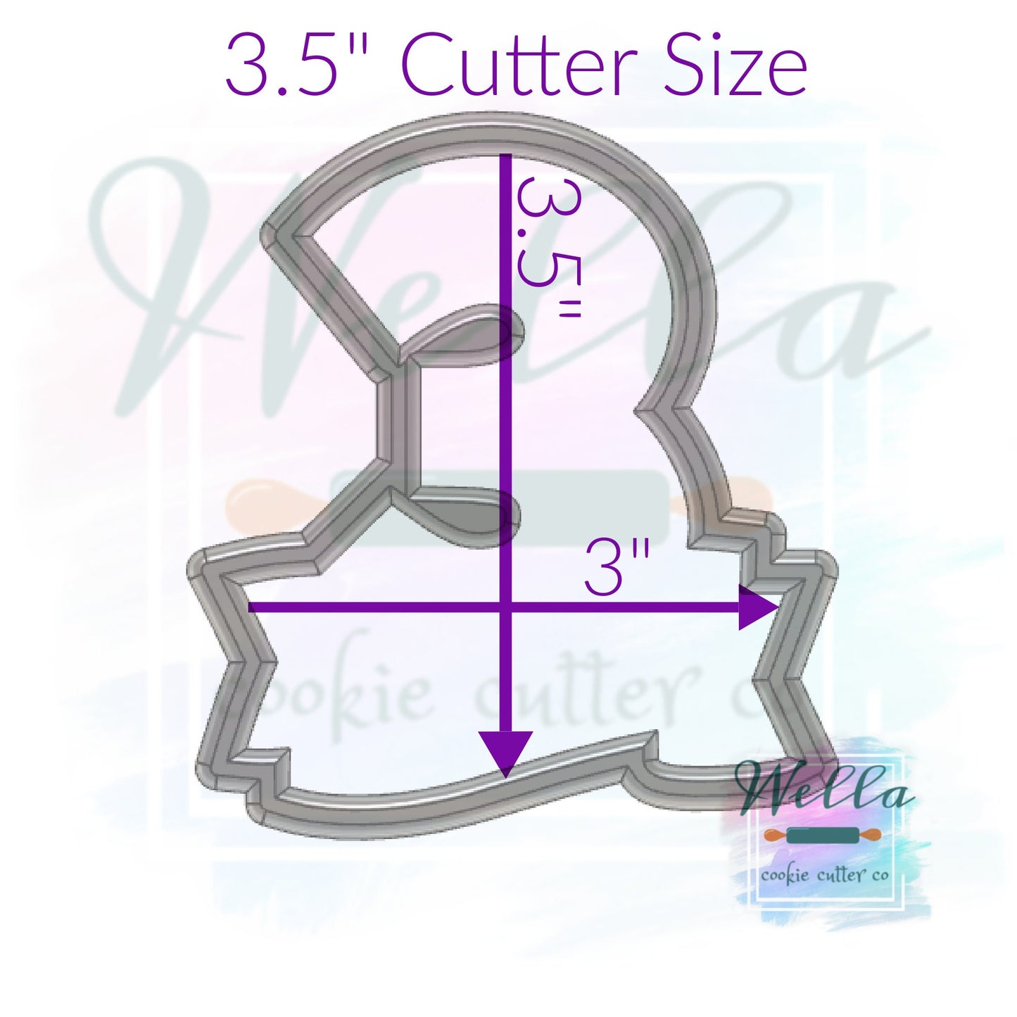 Number Three with Banner Cookie Cutter, Number 3 Cookie Cutter, Number 3 with Banner Cookie Cutter, #3 Cookie Cutter