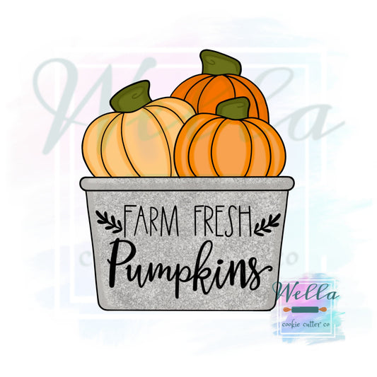 Pumpkins in Basket Cookie Cutter, Basket of Pumpkins Cookie Cutter, Fall Cookie Cutter, Autumn Cookie Cutter, Pumpkins Cookie Cutter