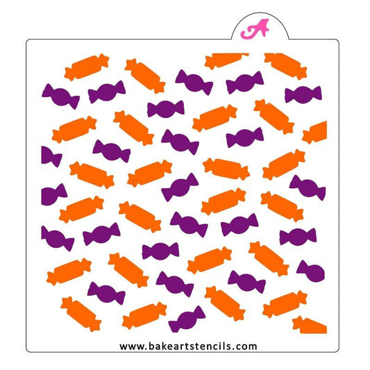 Candy Pattern 2 Piece Stencil Set, Candy Cookie Stencil, Halloween Background Stencil, Candy Background Stencil
