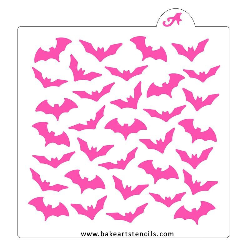 Flying Bats Cookie Stencil, Halloween Cookie Stencil, Bats Stencil, Halloween Stencil, Fall Stencil, Flying Bats Stencil