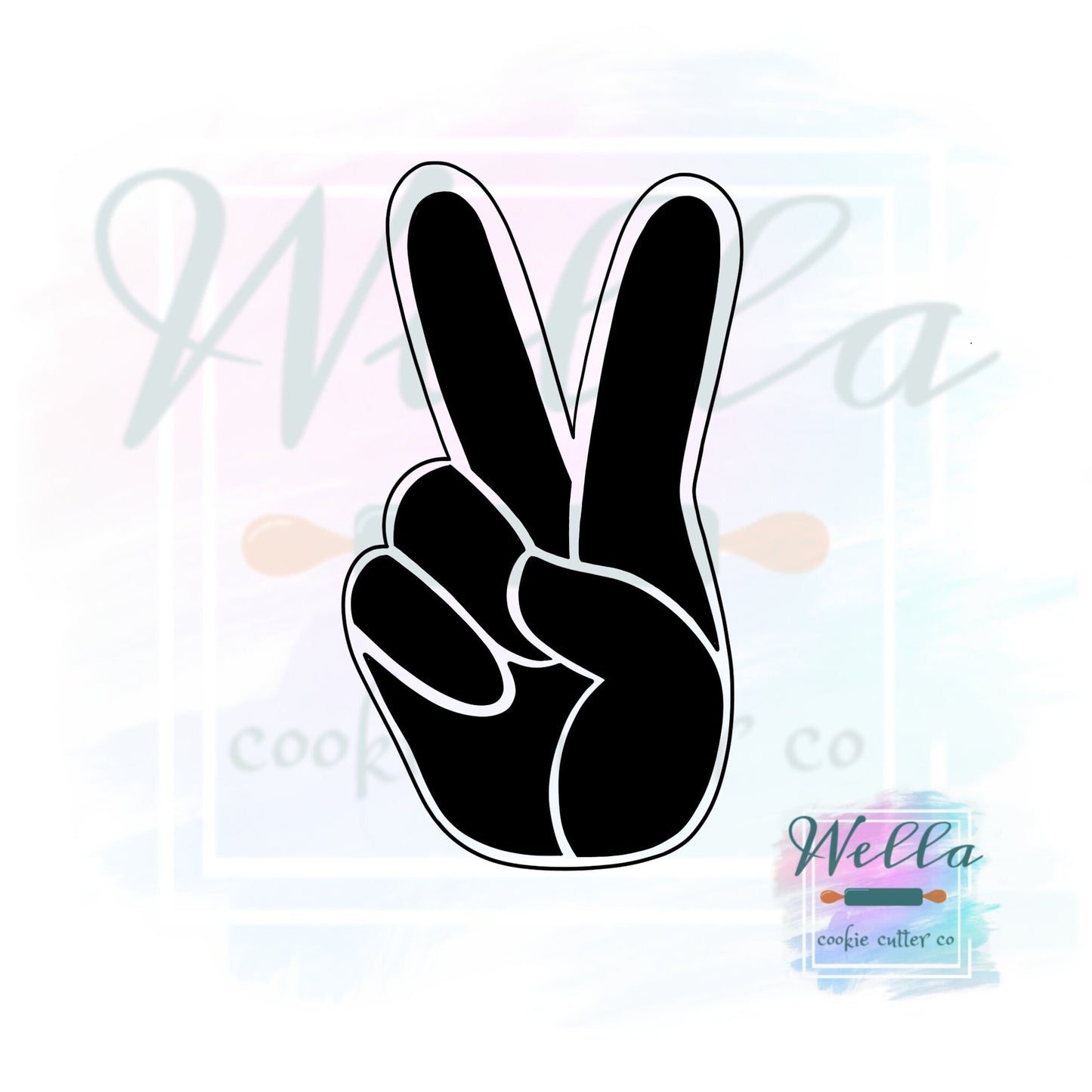 Peace Sign Cookie Cutter, Hand Peace Sign Cookie Cutter, Peace Cutter, Hand Giving Peace Sign Cutter