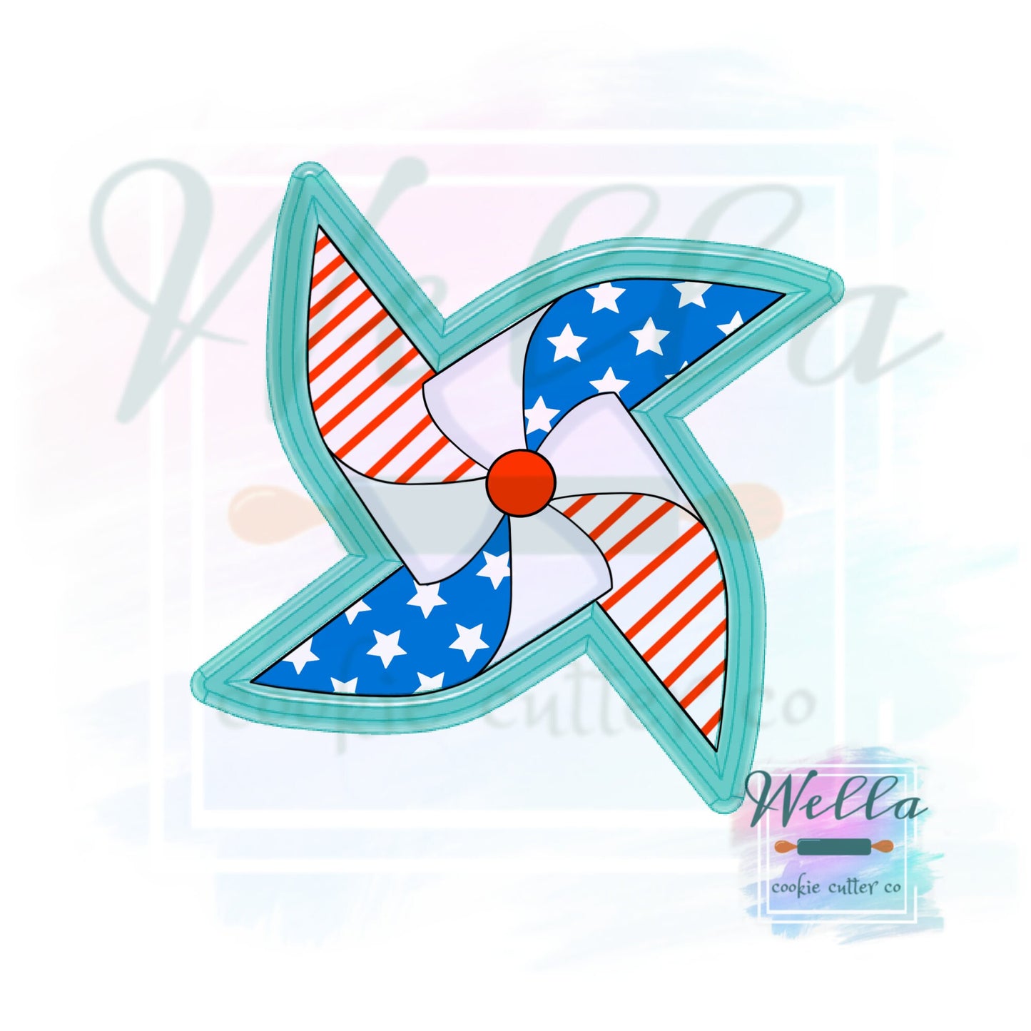 Pinwheel Cookie Cutter, Fourth of July Cookie Cutter, Pinwheel Cutter