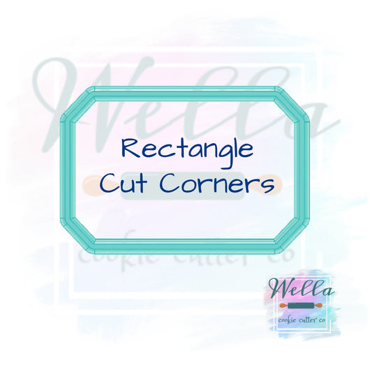 Rectangle Plaque with Cut Corners Cookie Cutter, Rectangle Cookie Cutter, Plaque Cut Corners Cookie Cutter