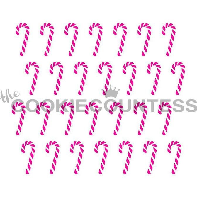 Candy Canes Stencil, Cookie Decorating Stencil, Candy Canes Background Stencil, Christmas Stencil
