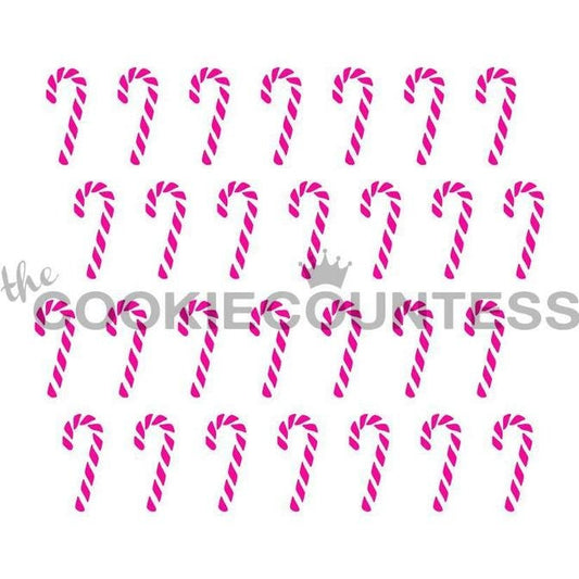 Candy Canes Stencil, Cookie Decorating Stencil, Candy Canes Background Stencil, Christmas Stencil
