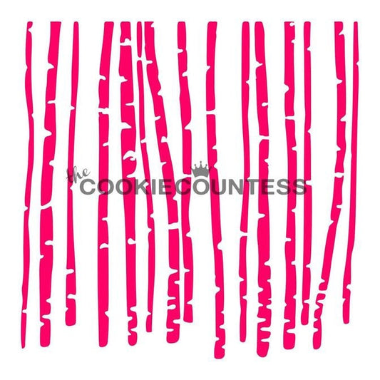 Birch Trees Stencil, Cookie Decorating Stencil, Trees Background Stencil, Christmas Stencil, Woodland Stencil