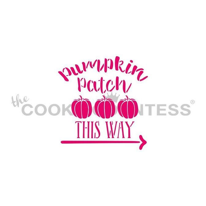 Pumpkin Patch this Way Stencil, Pumpkin Cookie Stencil, Fall Cookie Stencil, Autumn Cookie Decorating Stencils, Fall Stencil