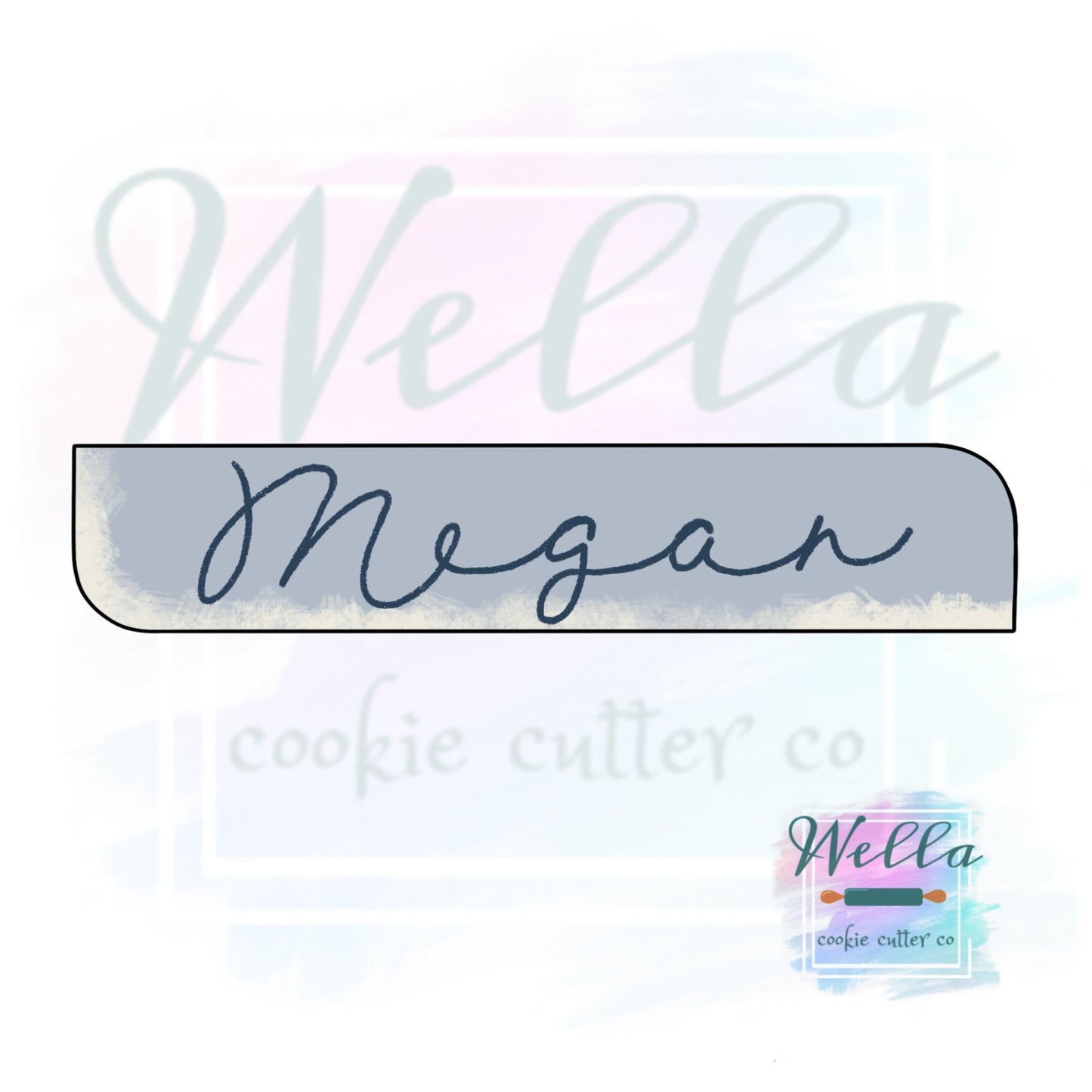 Plaque Megan Cookie Cutter, Modern Megan Cookie Cutter, Skinny Plaque Cutter, Skinny Cookie Cutter, Cookie Stick Cutter
