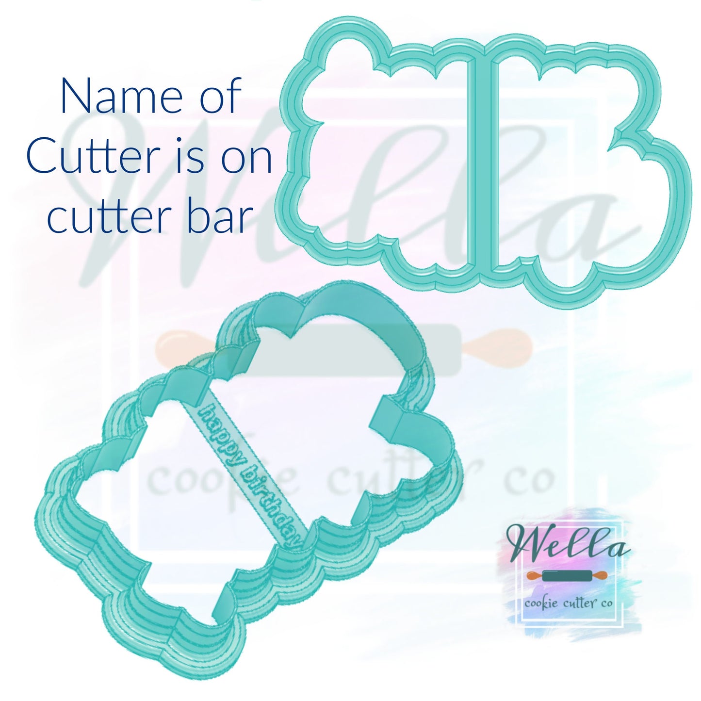 Happy Birthday Text Cookie Cutter with Optional Stencil, Happy Birthday Cookie Cutter, Happy Birthday Lettered Cookie Cutter