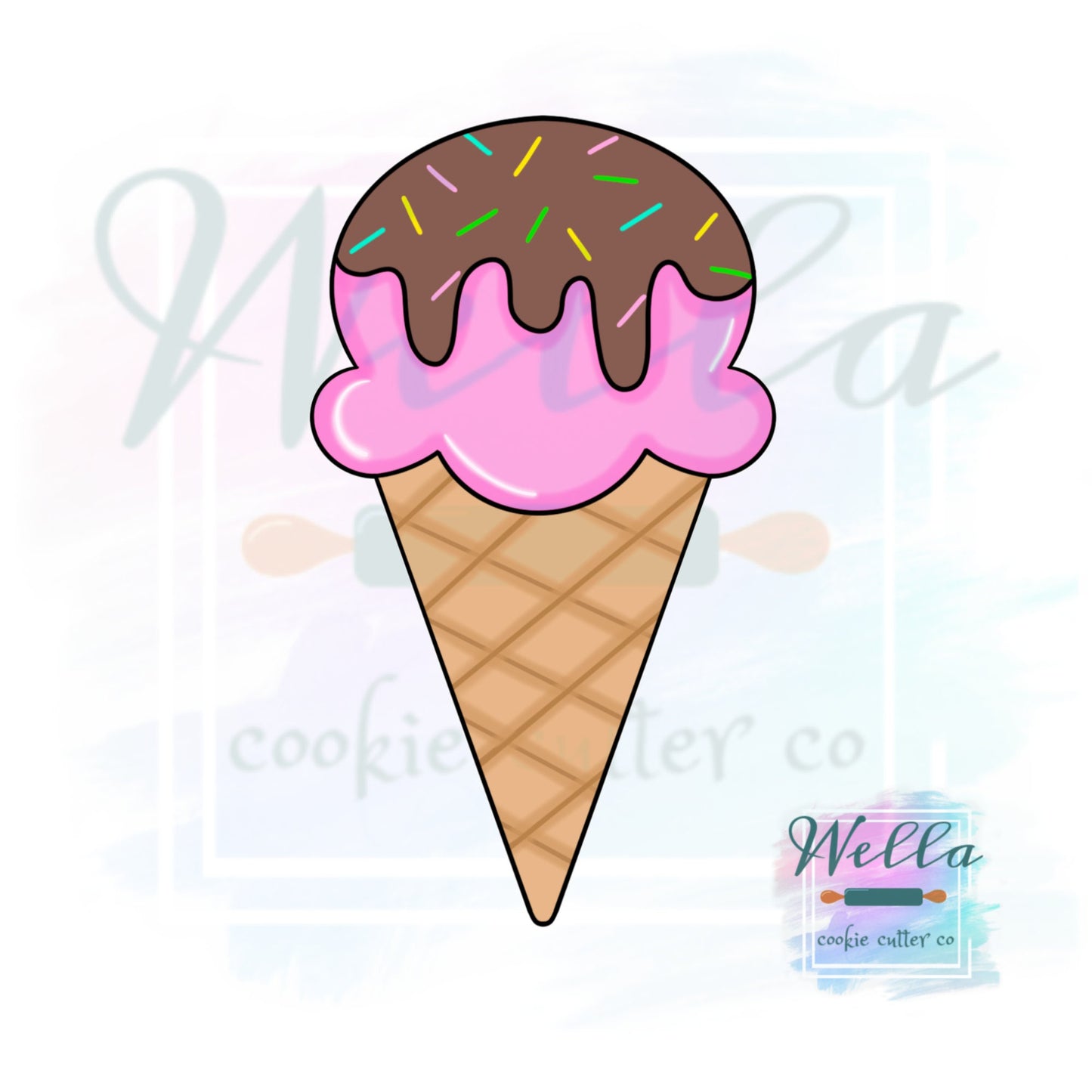 Ice Cream Waffle Cone Cookie Cutter