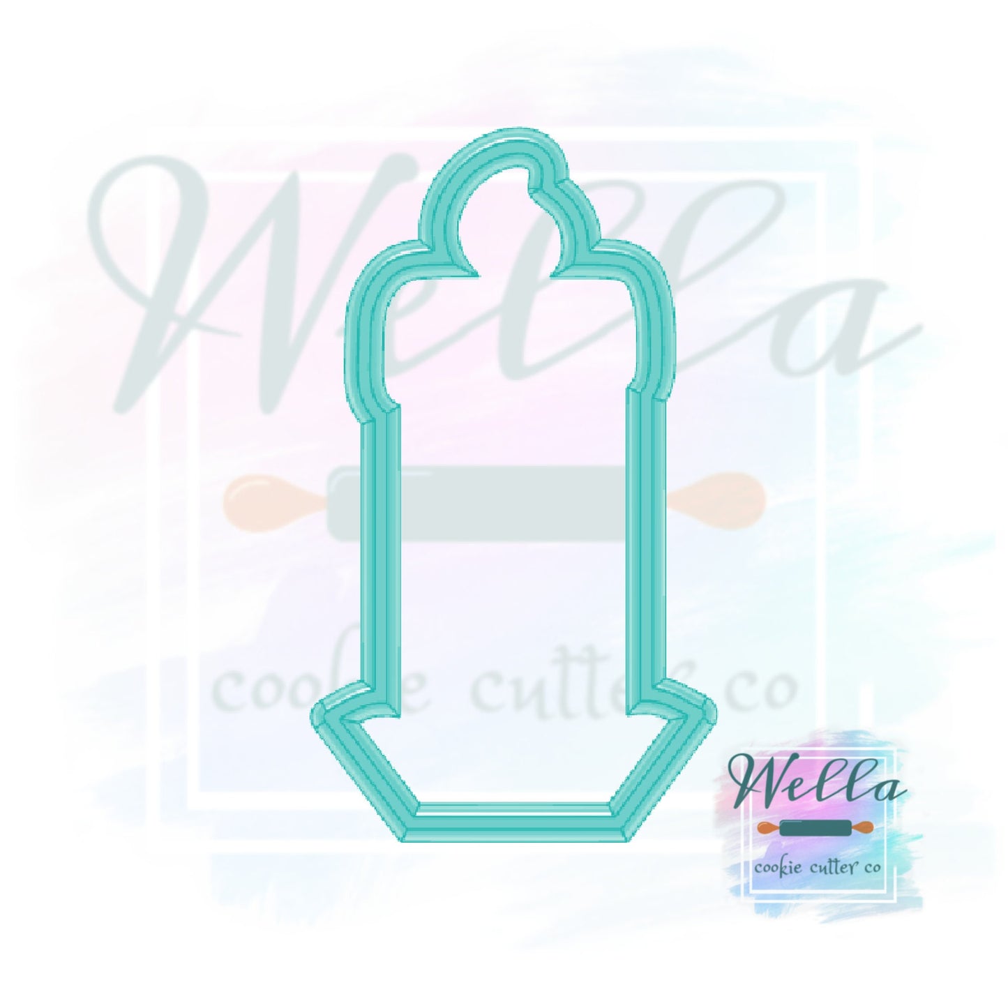 Vintage Candle on Tin Plate Cookie Cutter