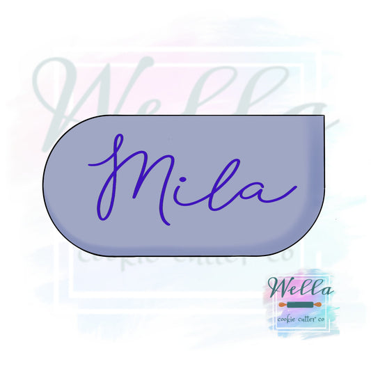 Plaque Mila Cookie Cutter, Modern Mila Cookie Cutter, Modern Plaque Cutter, Plaque Cookie Cutter, Text Bubble Cookie Cutter
