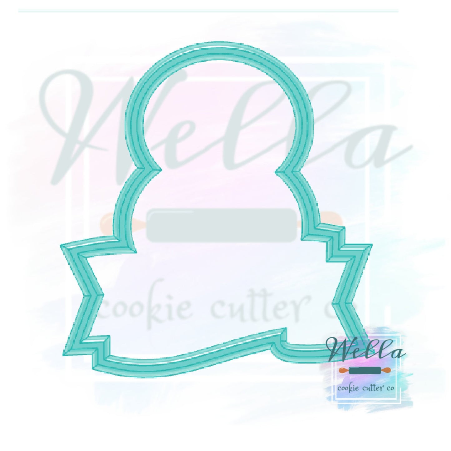 Number Eight with Banner Cookie Cutter, Number 8 Cookie Cutter, Number 8 with Banner Cookie Cutter, #8 Cookie Cutter