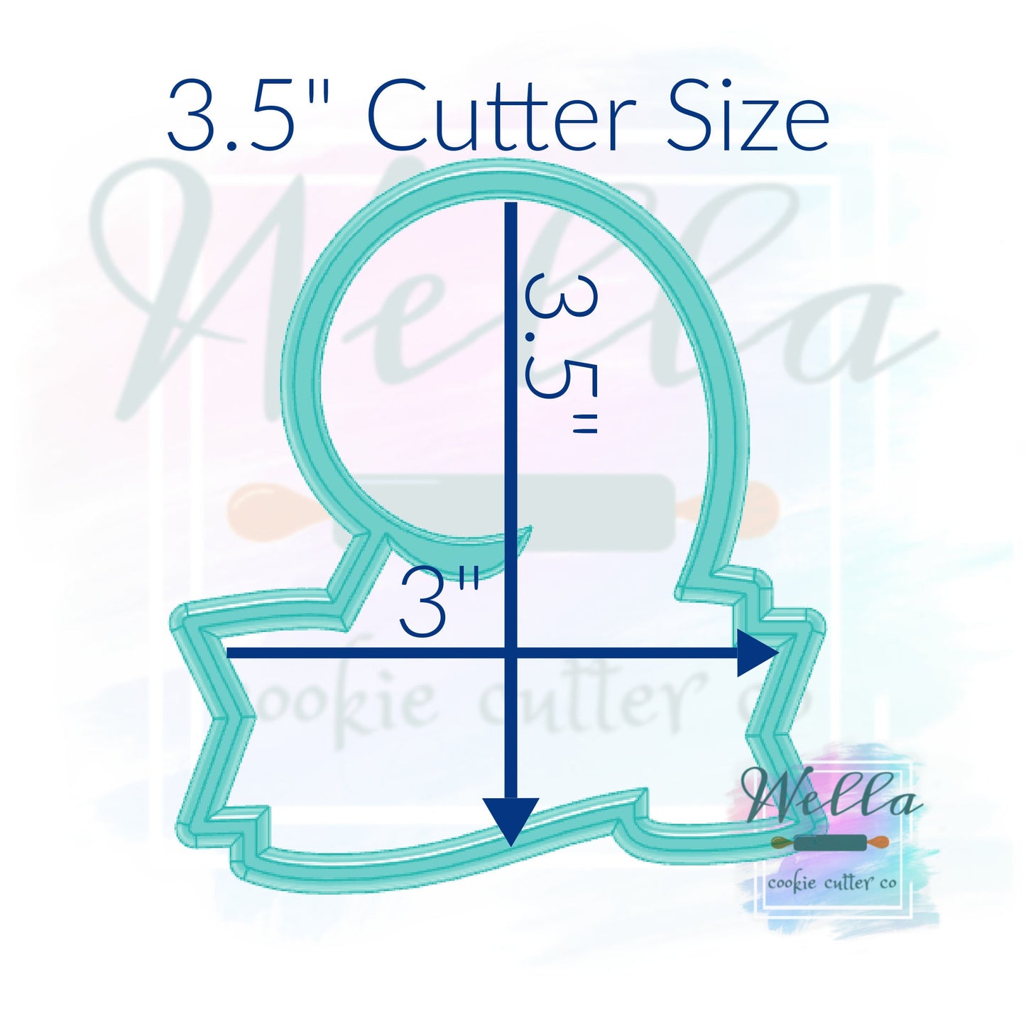 Number Nine with Banner Cookie Cutter, Number 9 Cookie Cutter, Number 9 with Banner Cookie Cutter, #9 Cookie Cutter