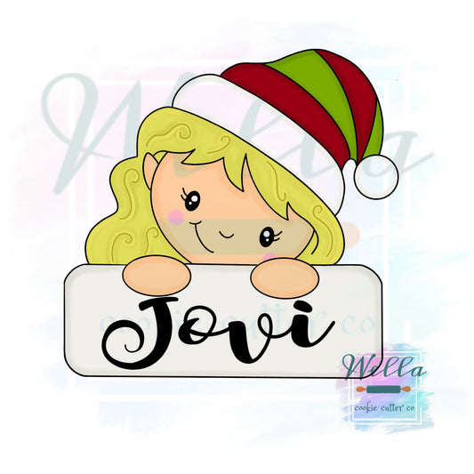 Elf Name Plaque Cookie Cutter with Optional Stencil Guide, Elf Cookie Cutter, I'm Back Cookie Cutter, Christmas Elf Cutter
