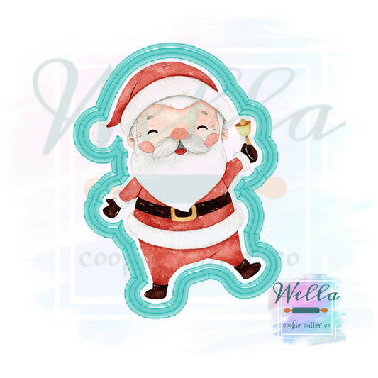 Santa Cookie Cutter, Santa Ringing Bell Cookie Cutter, Christmas Cookie Cutter, Santa Clause Cookie Cutter